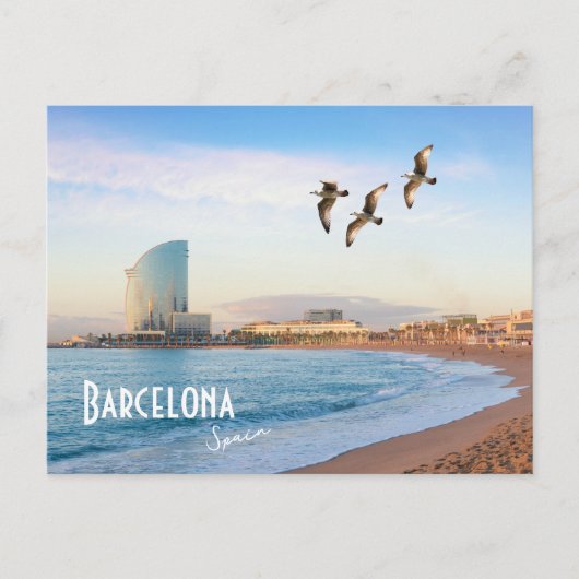 Het strand van Barcelona, Spanje - Barcelona Briefkaart (Voorkant)