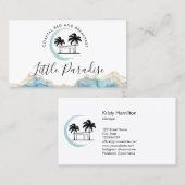 het strand van bed en ontbijt kust verhuurde palm visitekaartje (Voorkant / Achterkant)