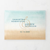 Het strand van de bestemming van de zomer Chic tro Drieluik Uitnodiging (Cover)