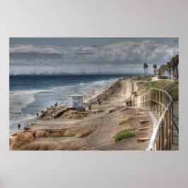 Het strand van de Cliffs " Poster