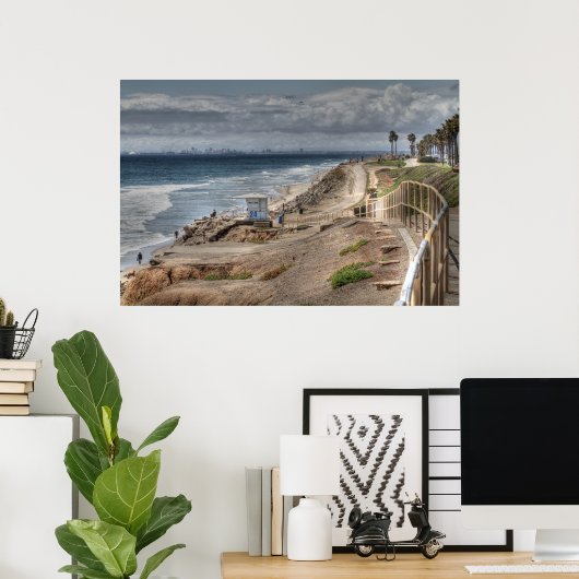 Het strand van de Cliffs " Poster (Thuiskantoor)