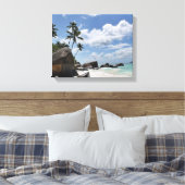 Het strand van de Seychellen Canvas Afdruk (Insitu (Slaapkamer))