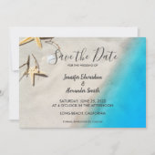 Het strand van de Tropische oceaan trouwt sparen d Kaart (Voorkant)