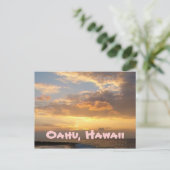 Het Strand van de zonsondergang, Oahu Briefkaart (Staand voorkant)
