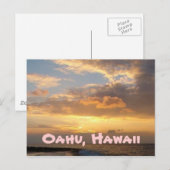 Het Strand van de zonsondergang, Oahu Briefkaart (Voorkant / Achterkant)