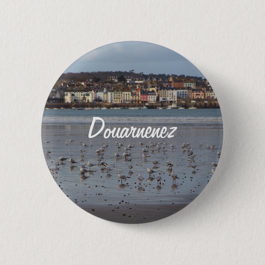 Het strand van Douarnenez Ronde Button 5,7 Cm (Voorkant)