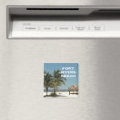 Het strand van Fort Myers Beach Florida met palmen Magneet (Insitu (Vaatwasser))