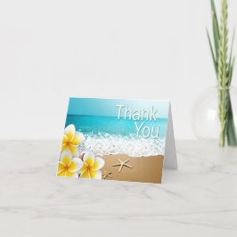 Het Strand van Hawaï van de Zeester van Plumeria Bedankkaart