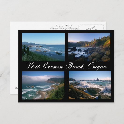 Het Strand van het Kanon van het bezoek, Oregon Briefkaart (Voorkant / Achterkant)