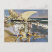 Het strand van Joaquín Sorolla- Valencia in Briefkaart (Voorkant)