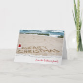 Het strand van Kerstmis met surf Feestdagen Kaart (Voorkant)