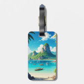 Het strand van Ko Samui Thailand Bagagelabel (Achterkant verticaal)