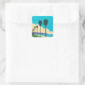 Het strand van La Jolla Shores Vierkante Sticker (Tas)