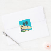 Het strand van La Jolla Shores Vierkante Sticker (Envelop)