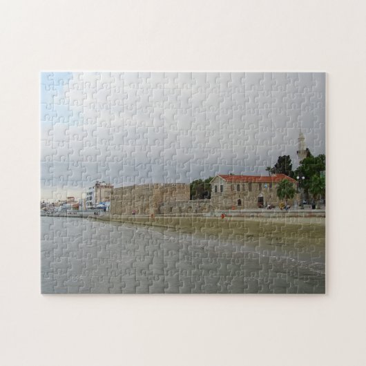 Het strand van Larnaca Finikoudes Legpuzzel (Horizontaal)