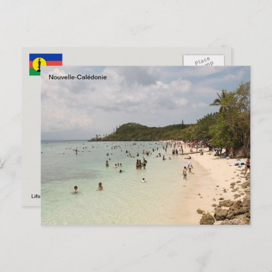 Het strand van Lifou op het eiland New Caledonia ( Briefkaart (Voorkant / Achterkant)