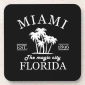 Het strand van Miami City in Florida Bier Onderzetter (Voorkant)