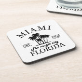 Het strand van Miami City in Florida Bier Onderzetter (Linkerzijde)