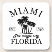 Het strand van Miami City in Florida Bier Onderzetter (Voorkant)