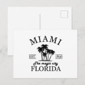 Het strand van Miami City in Florida Feestdagenkaart (Voorkant / Achterkant)