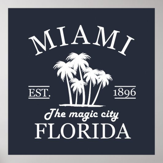 Het strand van Miami City in Florida Poster (Voorkant)