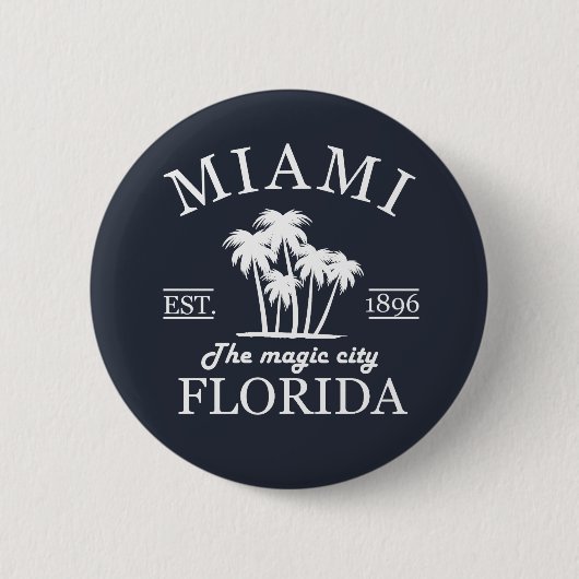 Het strand van Miami City in Florida Ronde Button 5,7 Cm (Voorkant)