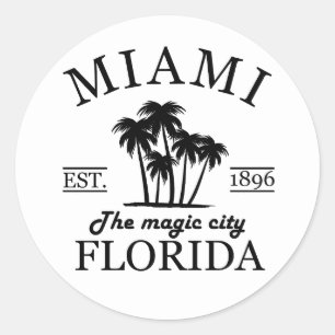 Het strand van Miami City in Florida Ronde Sticker