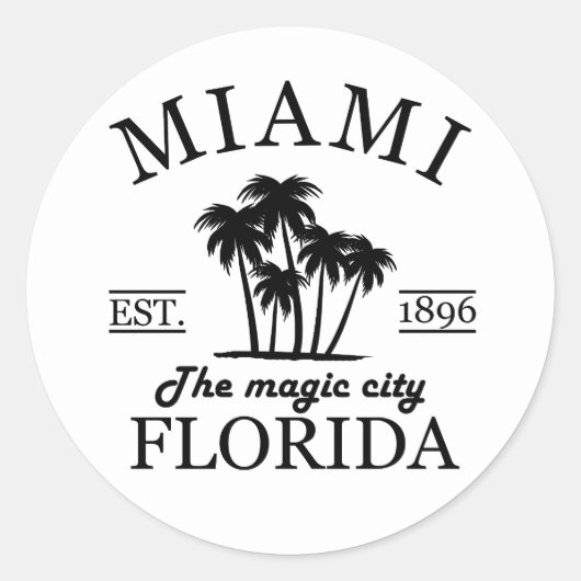 Het strand van Miami City in Florida Ronde Sticker (Voorkant)