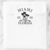 Het strand van Miami City in Florida Ronde Sticker (Tas)