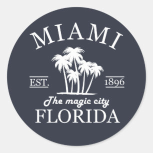 Het strand van Miami City in Florida Ronde Sticker