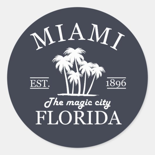 Het strand van Miami City in Florida Ronde Sticker (Voorkant)
