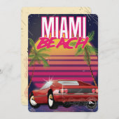 het strand van miami , florida 80 jaar oud poster kaart (Voorkant / Achterkant)
