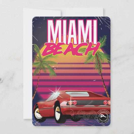 het strand van miami , florida 80 jaar oud poster kaart (Voorkant)
