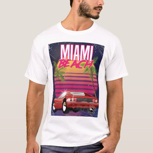 het strand van miami , florida 80 jaar oud poster t-shirt (Voorkant)