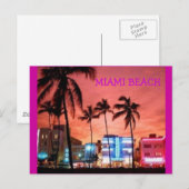 Het Strand van Miami, Florida Briefkaart (Voorkant / Achterkant)