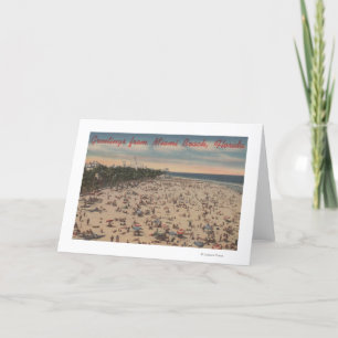 Het Strand van Miami, FloridaGreetings FromMiami, Kaart