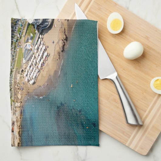 Het strand van Paphos SODAP en het Amavi Hotel Theedoek (Quarter Fold)