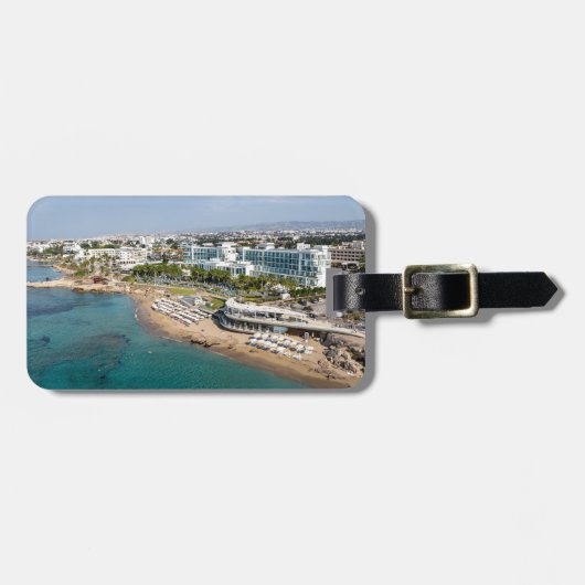 Het strand van Paphos SODAP en het hotel Amavi Bagagelabel (Voorkant horizontaal)