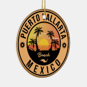 Het strand van Puerto Vallarta Mexico. Mexican Pla Keramisch Ornament (Rechts)