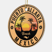 Het strand van Puerto Vallarta Mexico. Mexican Pla Keramisch Ornament (Links)
