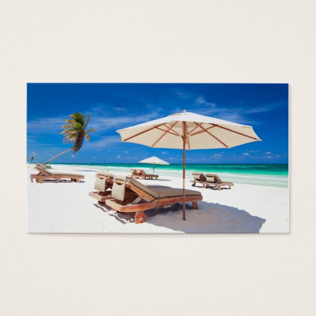 Het strand van Resort Visitekaartjes (Voorkant)