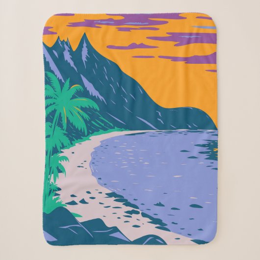Het strand van Samoa Ofu Sherpa Deken (Voorkant)