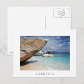 Het strand van Sardinige met groot rotsen wit Briefkaart (Voorkant / Achterkant)