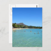 Het Strand van Waikiki en de HoofdKrater van de Briefkaart (Voorkant / Achterkant)