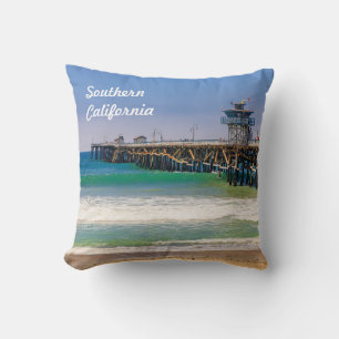 Het strand van Zuid-Californië en pier in San Clem Kussen