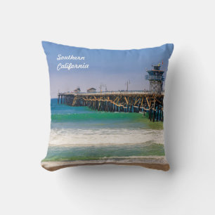 Het strand van Zuid-Californië en pier in San Clem Kussen