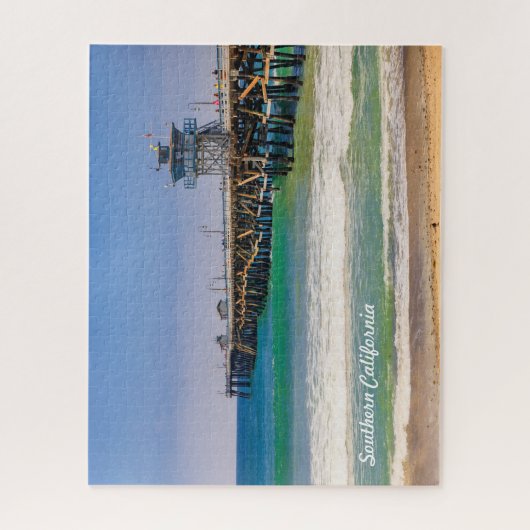 Het strand van Zuid-Californië en pier in San Clem Legpuzzel (Verticaal)