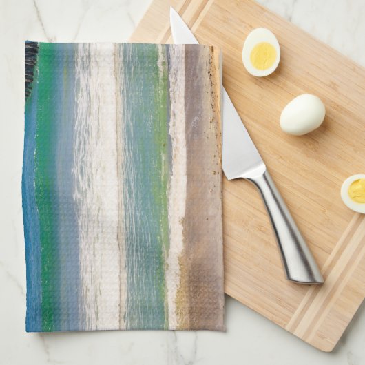 Het strand van Zuid-Californië en pier in San Clem Theedoek (Quarter Fold)