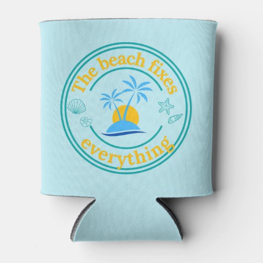 Het strand verhelpt alles blikjeskoeler (Voorkant)
