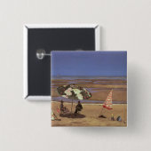 Het strand vierkante button 5,1 cm (Voorkant /achterkant)